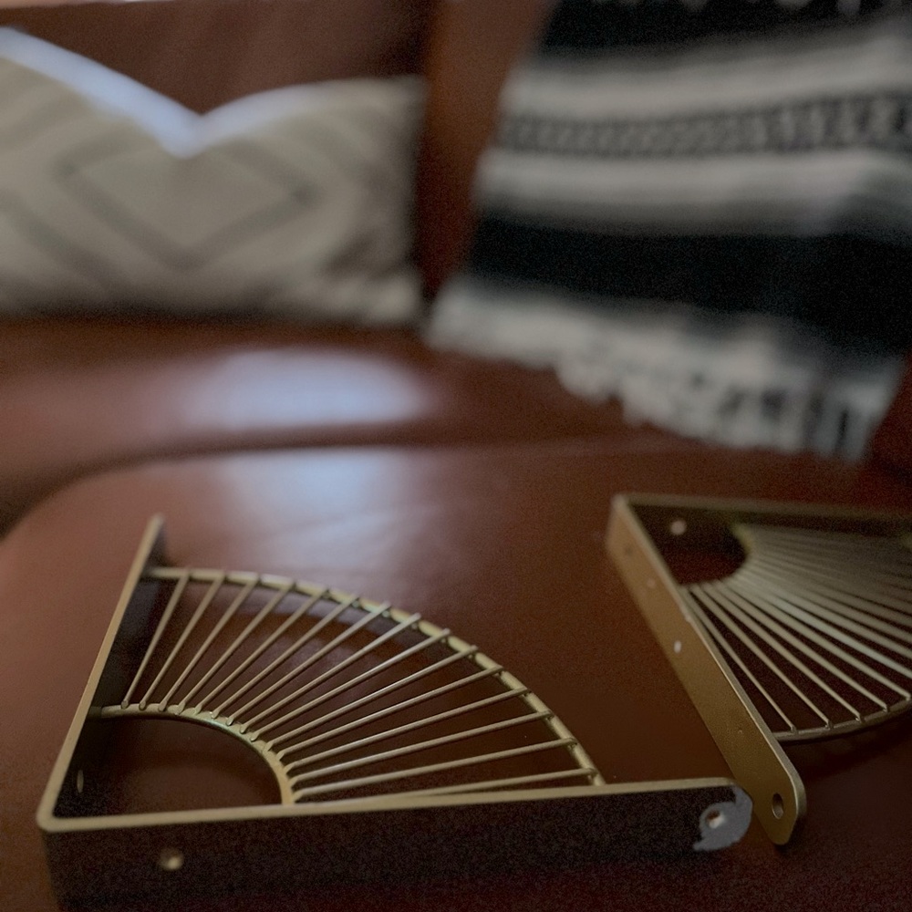 Gold Shelf Bracket Fan/sunbeam shaped Bracket Book Shelf Supports